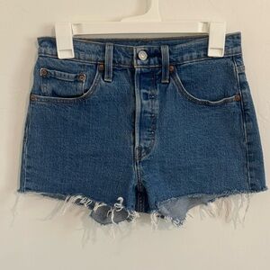 Levis Blue Jean Shorts Distressed Cut-Off Style